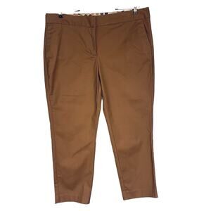 Boden Brown Chinos Flat Front Tapered Leg Ankle Pants Women's Plus Size 14R